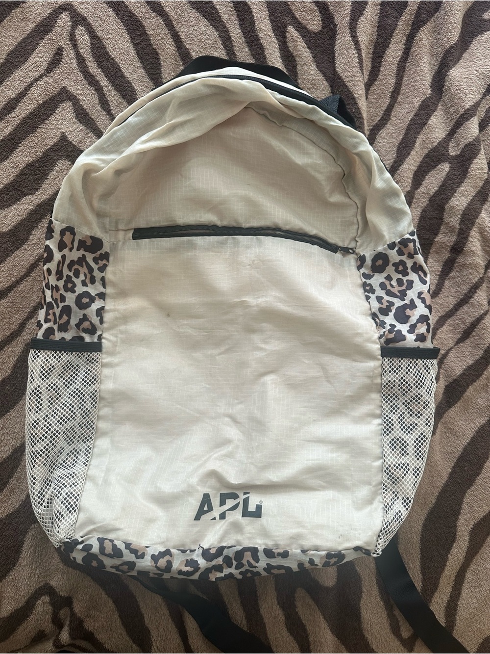 APL Cream Backpack with Leopard Accents